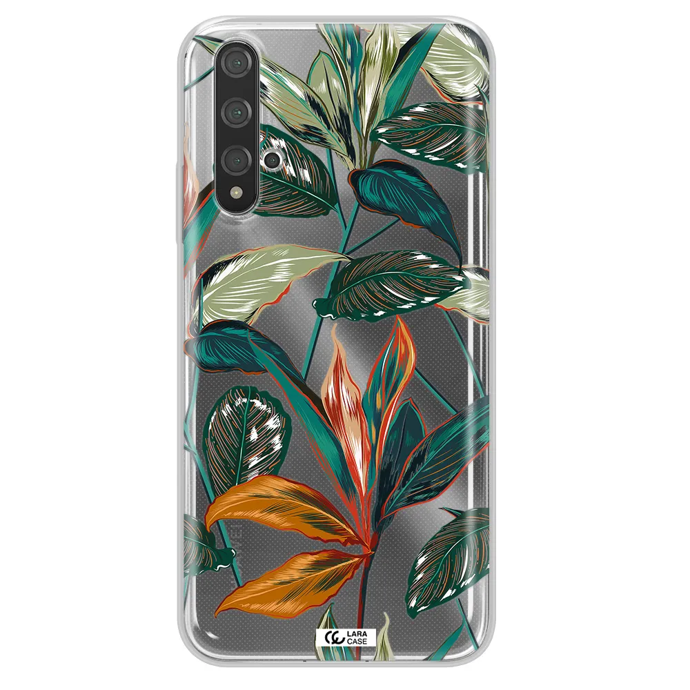 Colorful Tropical Leaves Huawei Nova 5t Clear TPU Case