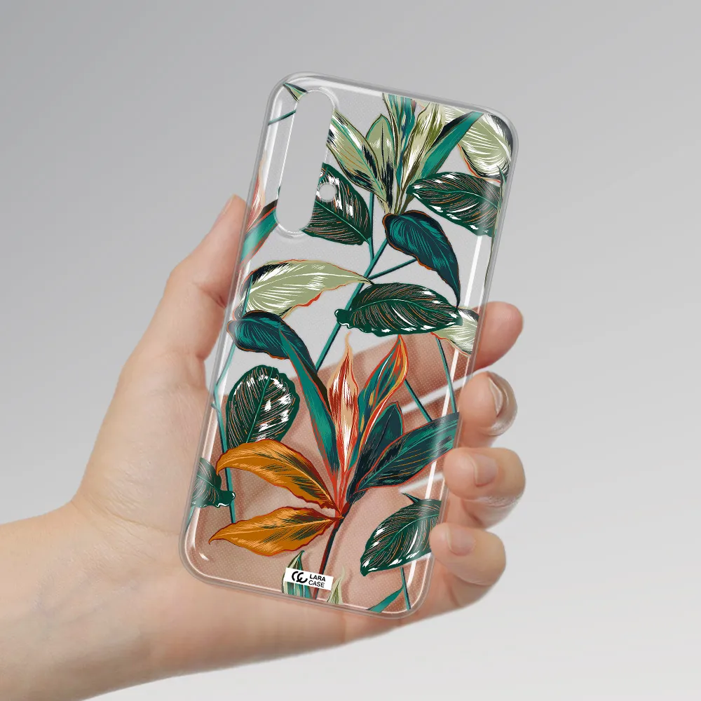 Colorful Tropical Leaves Huawei Nova 5t Clear TPU Case