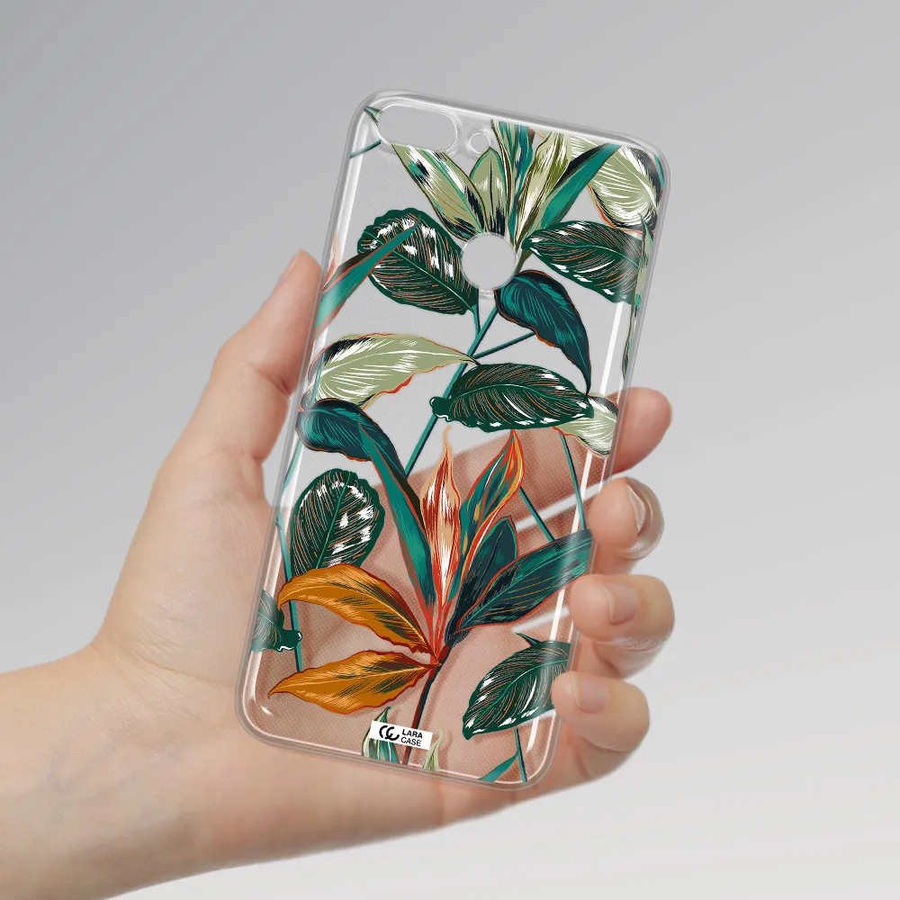 Colorful Tropical Leaves Huawei P Smart 2017 Clear TPU Case
