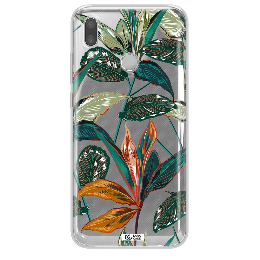 Colorful Tropical Leaves Huawei P Smart 2019 Clear TPU Case