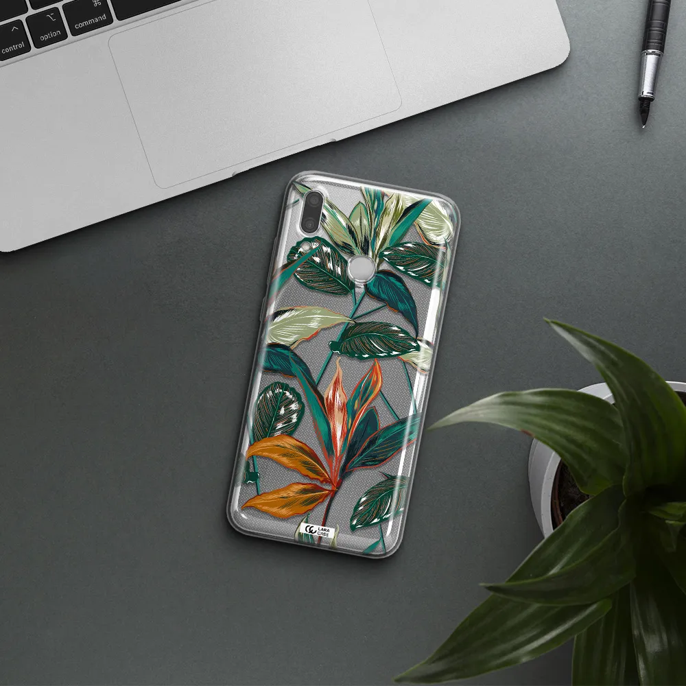 Colorful Tropical Leaves Huawei P Smart 2019 Clear TPU Case
