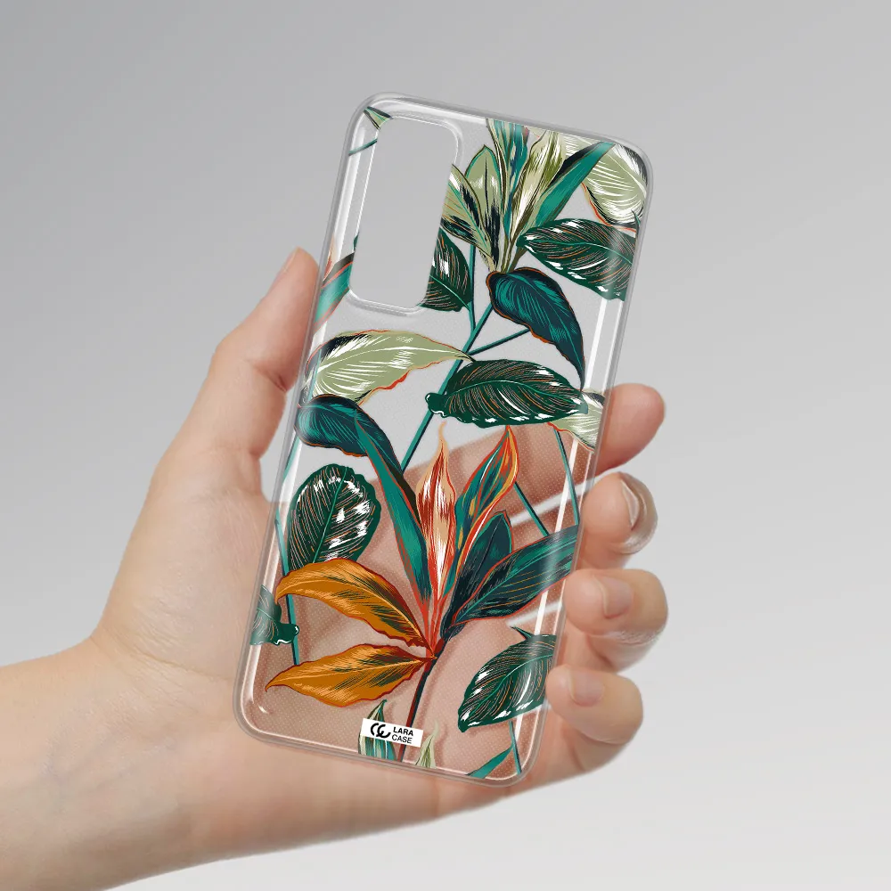 Colorful Tropical Leaves Huawei P Smart 2021 Clear TPU Case