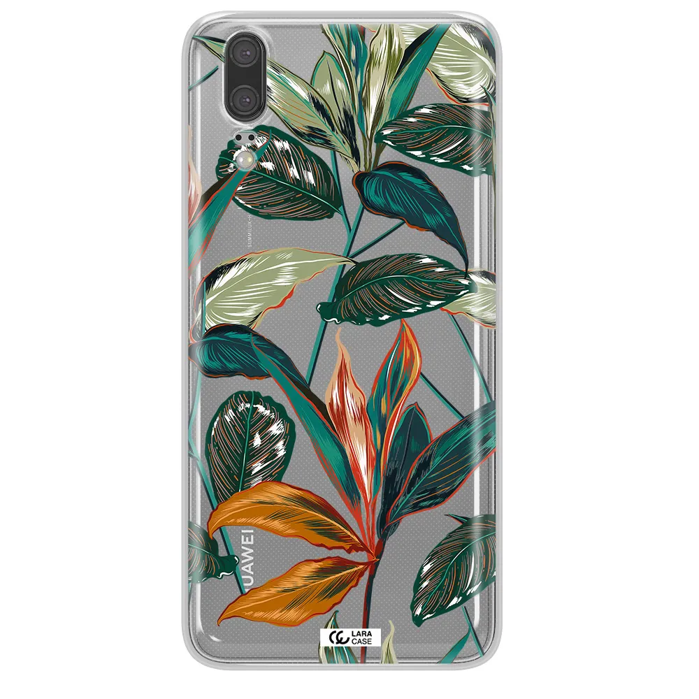 Colorful Tropical Leaves Huawei P20 Clear TPU Case