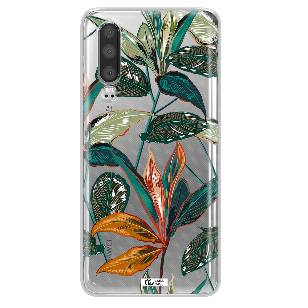 Colorful Tropical Leaves Huawei P30 Clear TPU Case