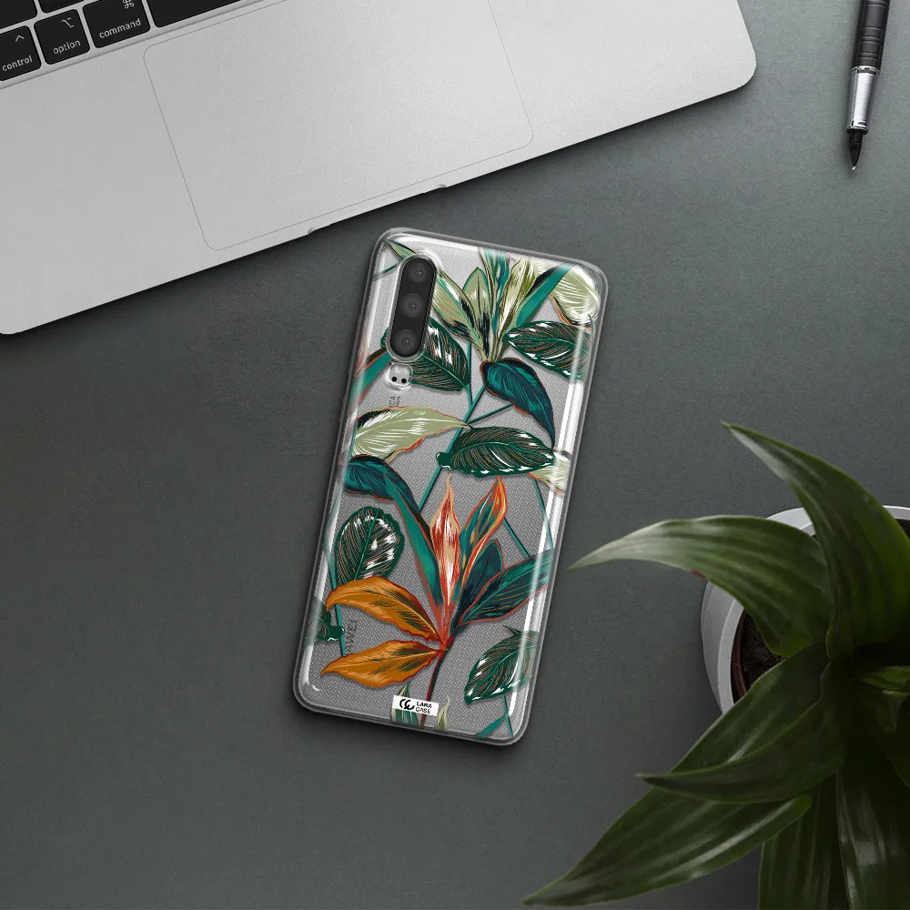 Colorful Tropical Leaves Huawei P30 Clear TPU Case