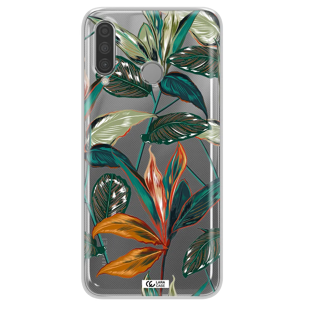 Colorful Tropical Leaves Huawei P30 Lite Clear TPU Case