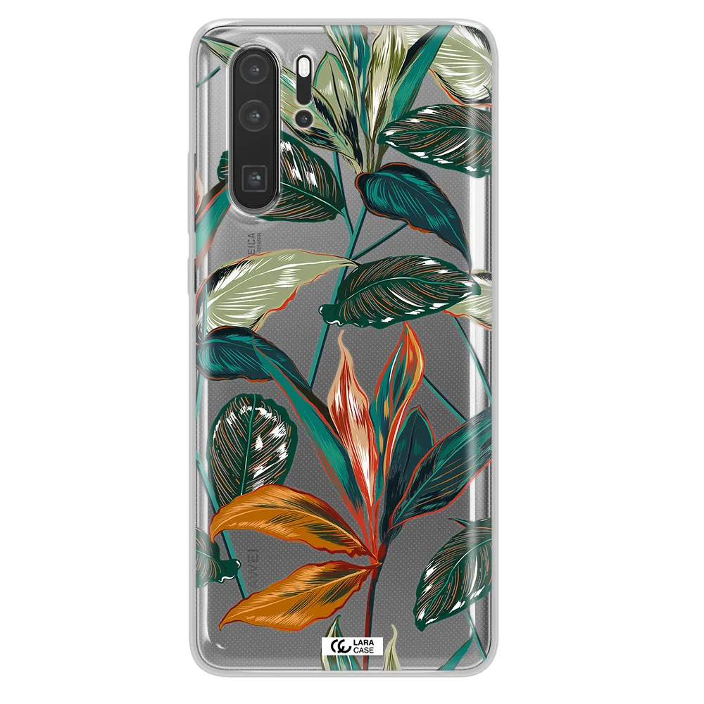 Colorful Tropical Leaves Huawei P30 Pro Clear TPU Case