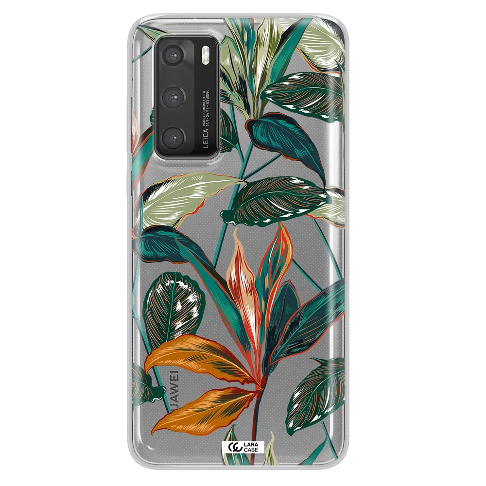 Colorful Tropical Leaves Huawei P40 Clear TPU Case