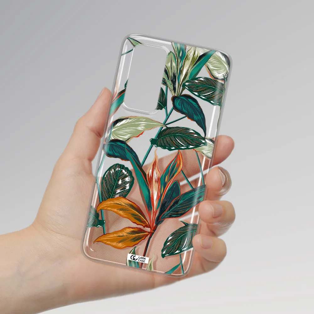Colorful Tropical Leaves Huawei P40 Clear TPU Case