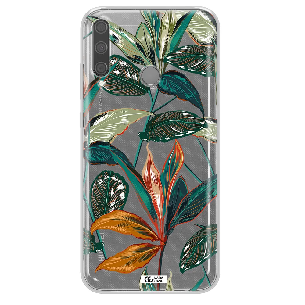 Colorful Tropical Leaves Huawei P40 Lite E Clear TPU Case
