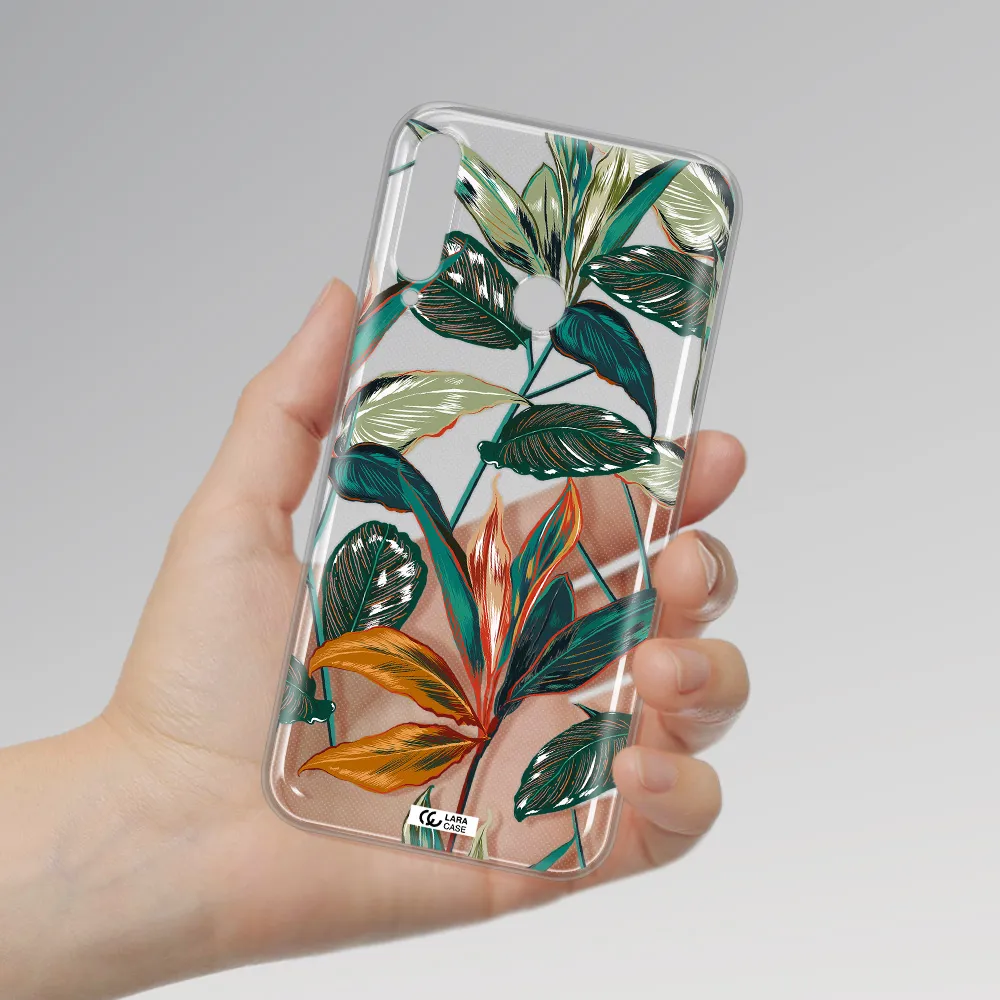Colorful Tropical Leaves Huawei P40 Lite E Clear TPU Case