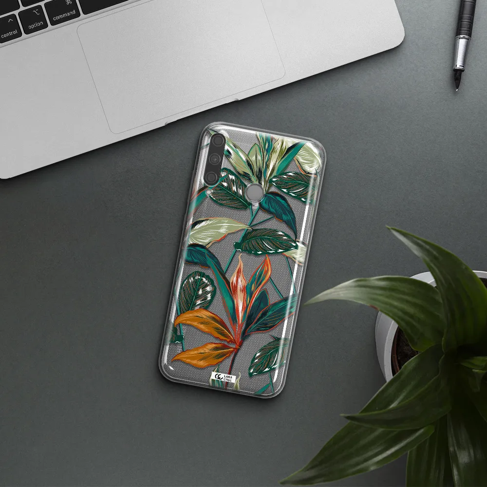 Colorful Tropical Leaves Huawei P40 Lite E Clear TPU Case