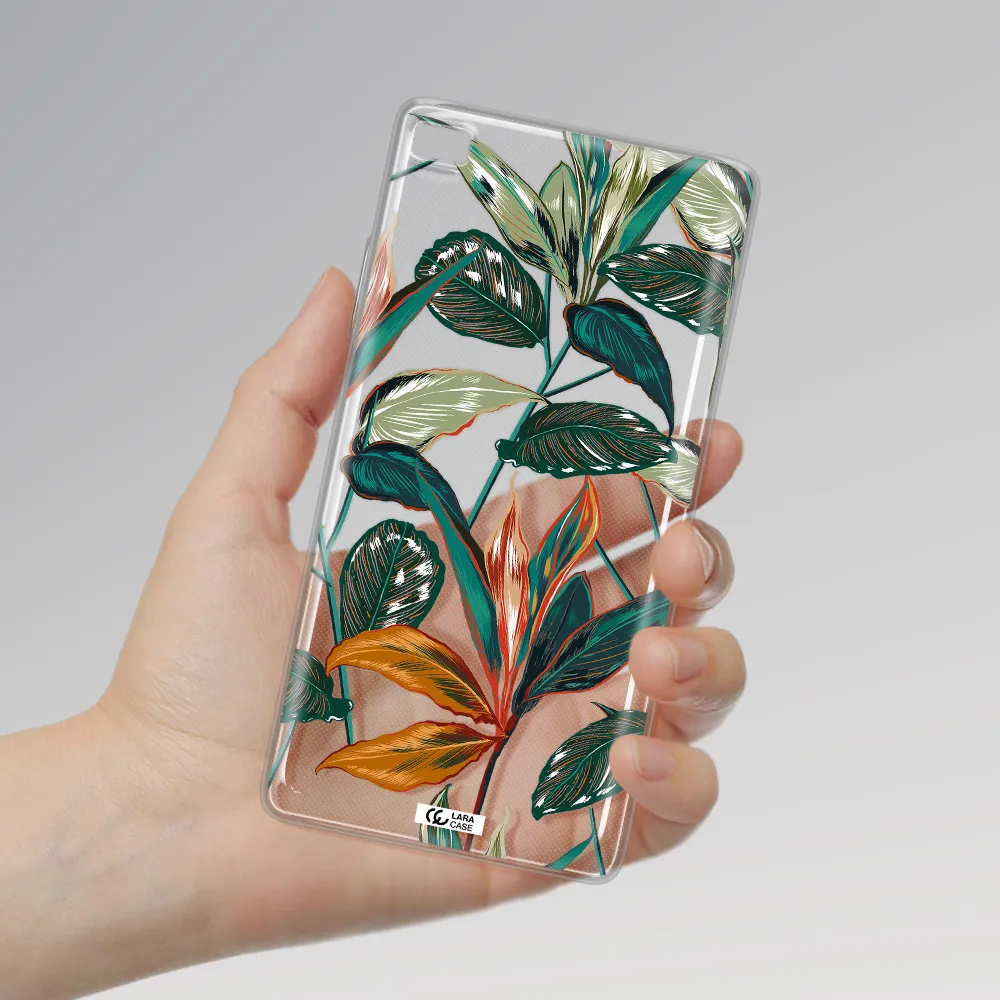 Colorful Tropical Leaves Huawei P8 Clear TPU Case