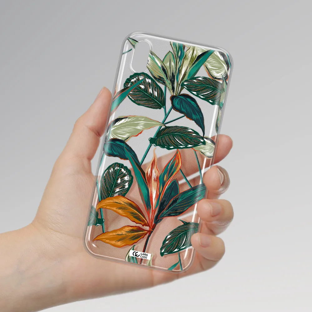 Colorful Tropical Leaves Huawei Y5 2019 Clear TPU Case