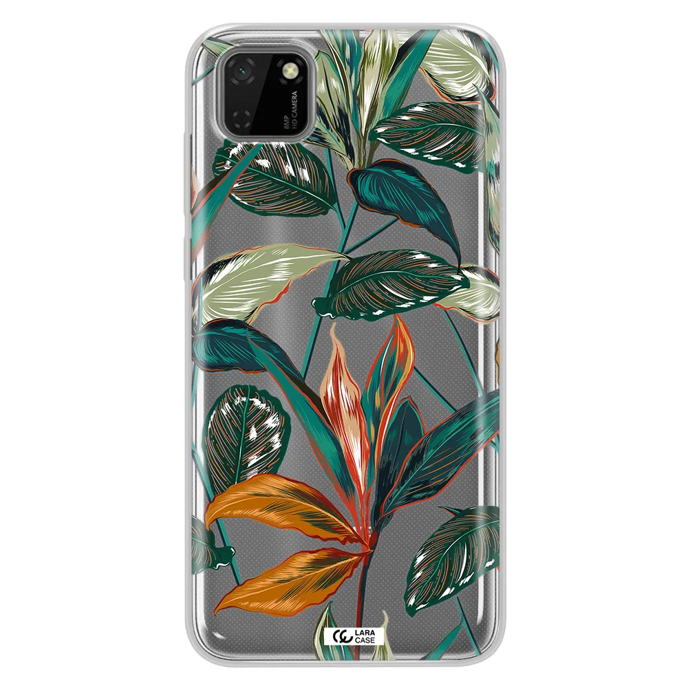 Colorful Tropical Leaves Huawei Y5P Clear TPU Case