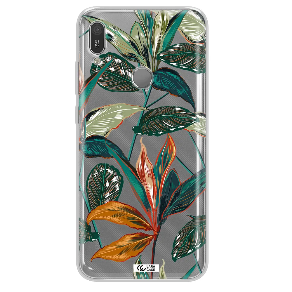 Colorful Tropical Leaves Huawei Y6 2019 Clear TPU Case