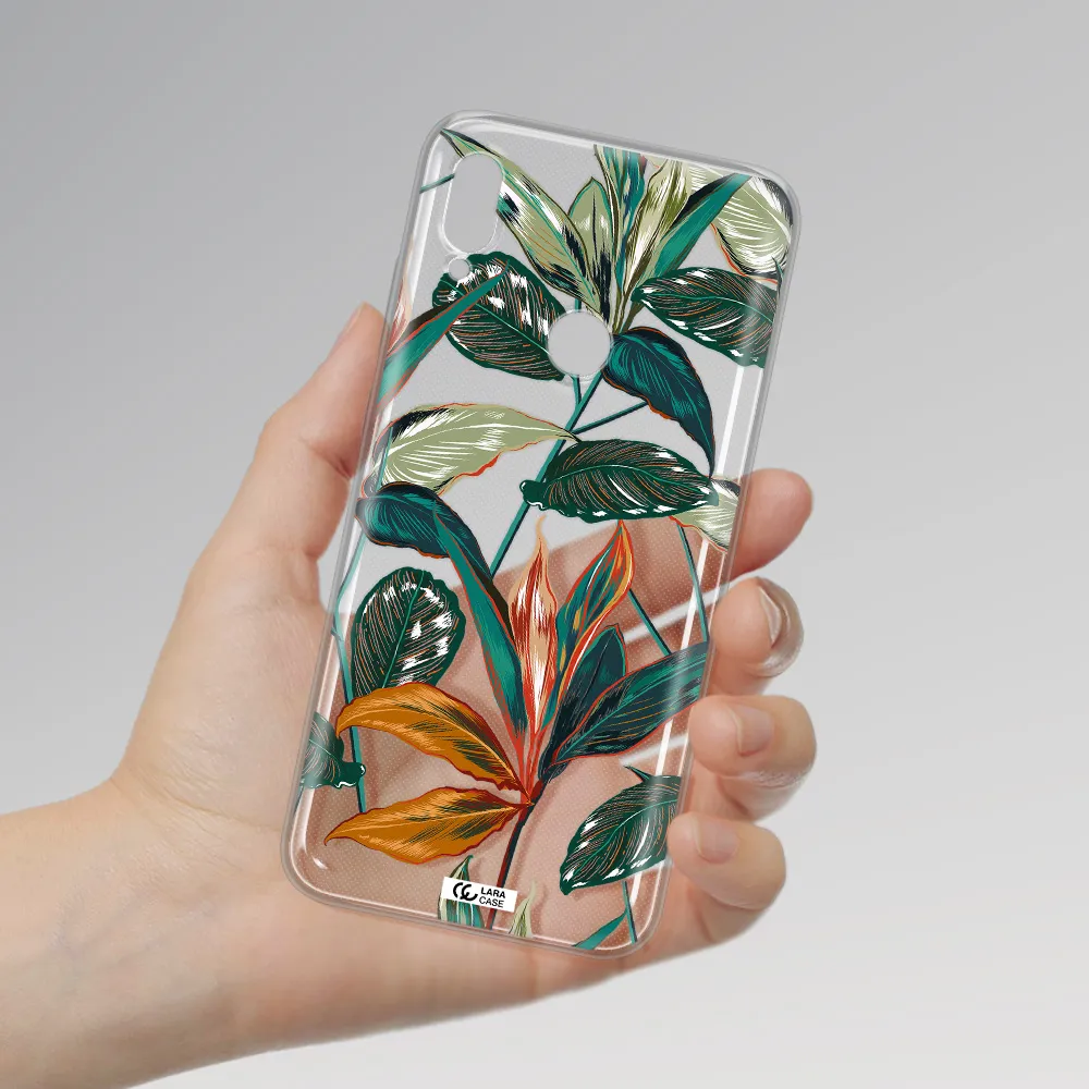 Colorful Tropical Leaves Huawei Y6 2019 Clear TPU Case