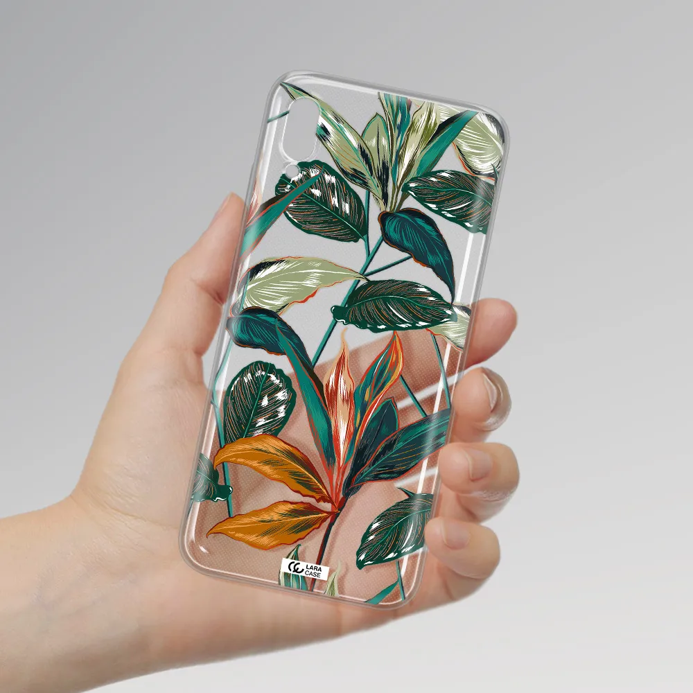 Colorful Tropical Leaves Huawei Y6 Pro 2019 Clear TPU Case