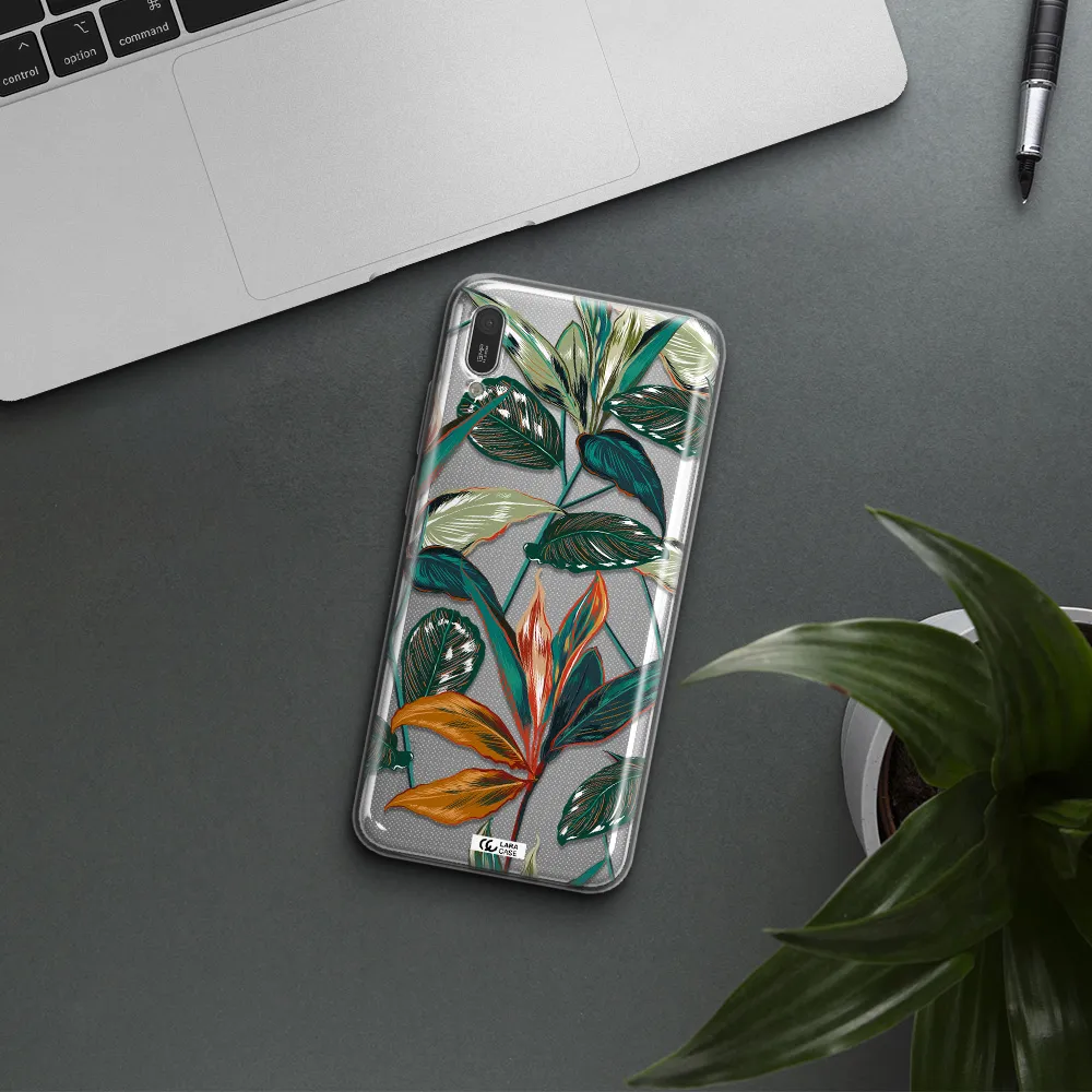 Colorful Tropical Leaves Huawei Y6 Pro 2019 Clear TPU Case