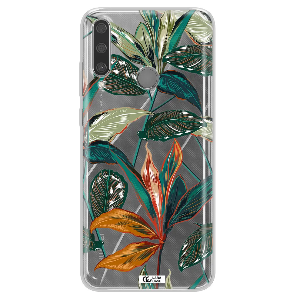 Colorful Tropical Leaves Huawei Y6P Clear TPU Case
