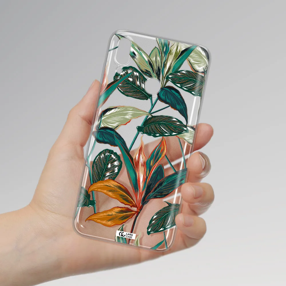 Colorful Tropical Leaves Huawei Y9 2019 Clear TPU Case