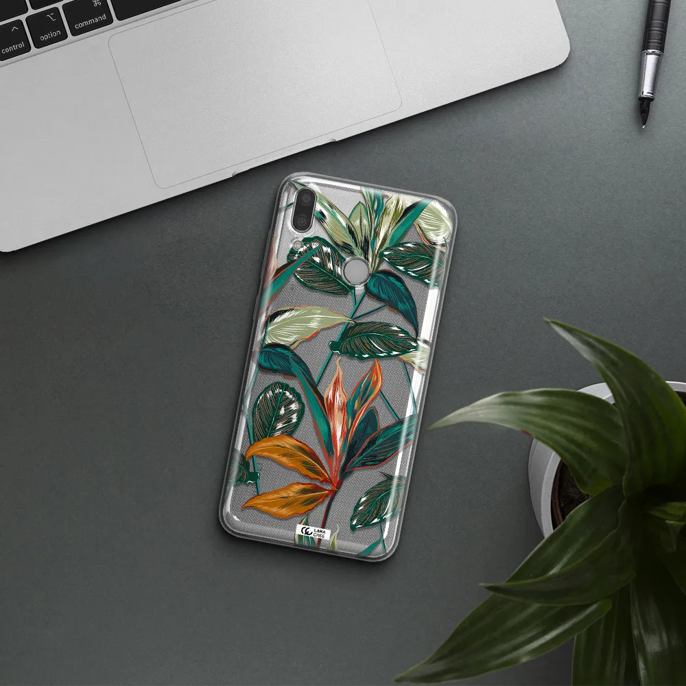 Colorful Tropical Leaves Huawei Y9 2019 Clear TPU Case