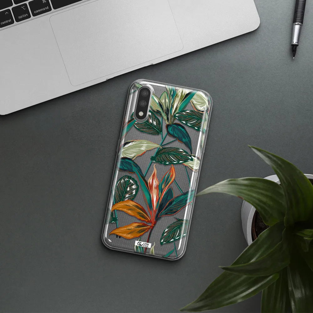 Colorful Tropical Leaves Samsung A01 Clear TPU Case