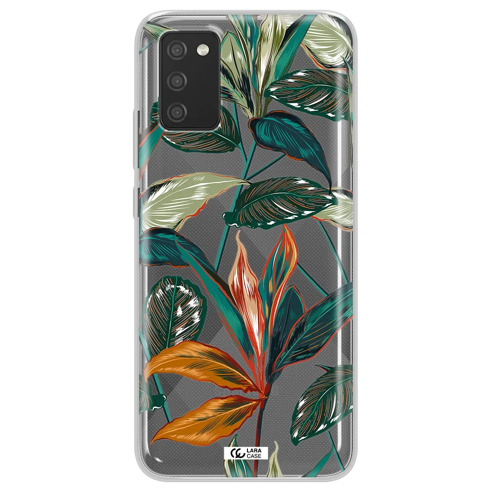 Colorful Tropical Leaves Samsung A02S Clear TPU Case