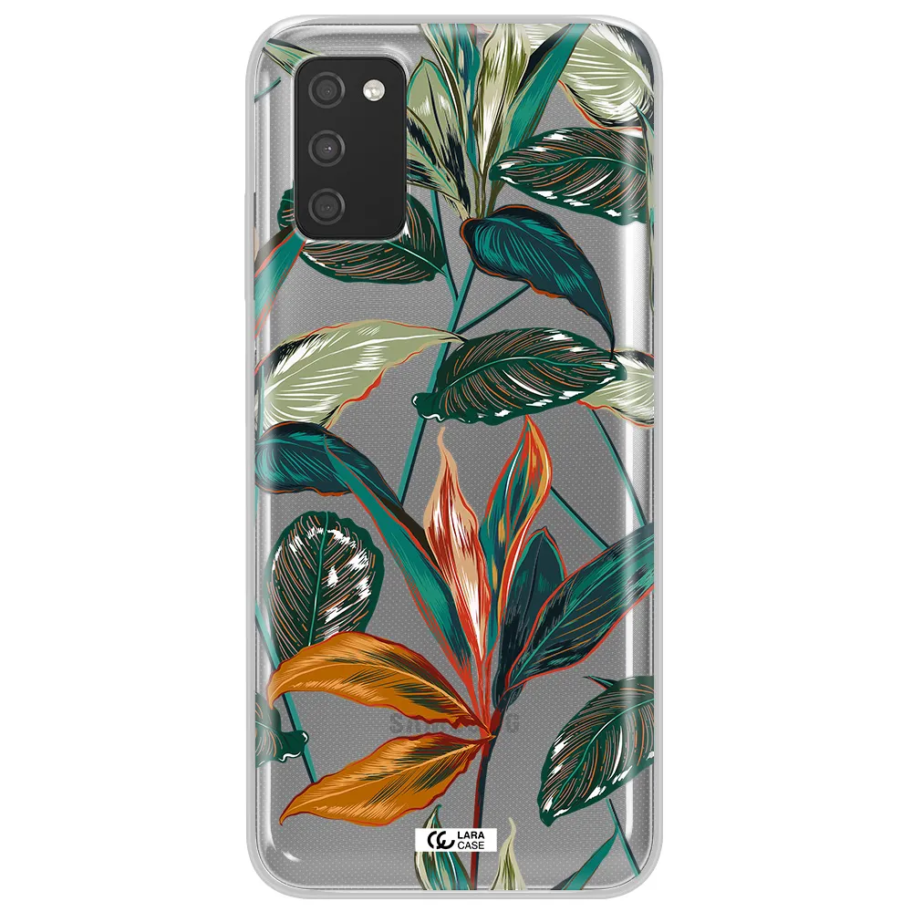 Colorful Tropical Leaves Samsung A03S Clear TPU Case