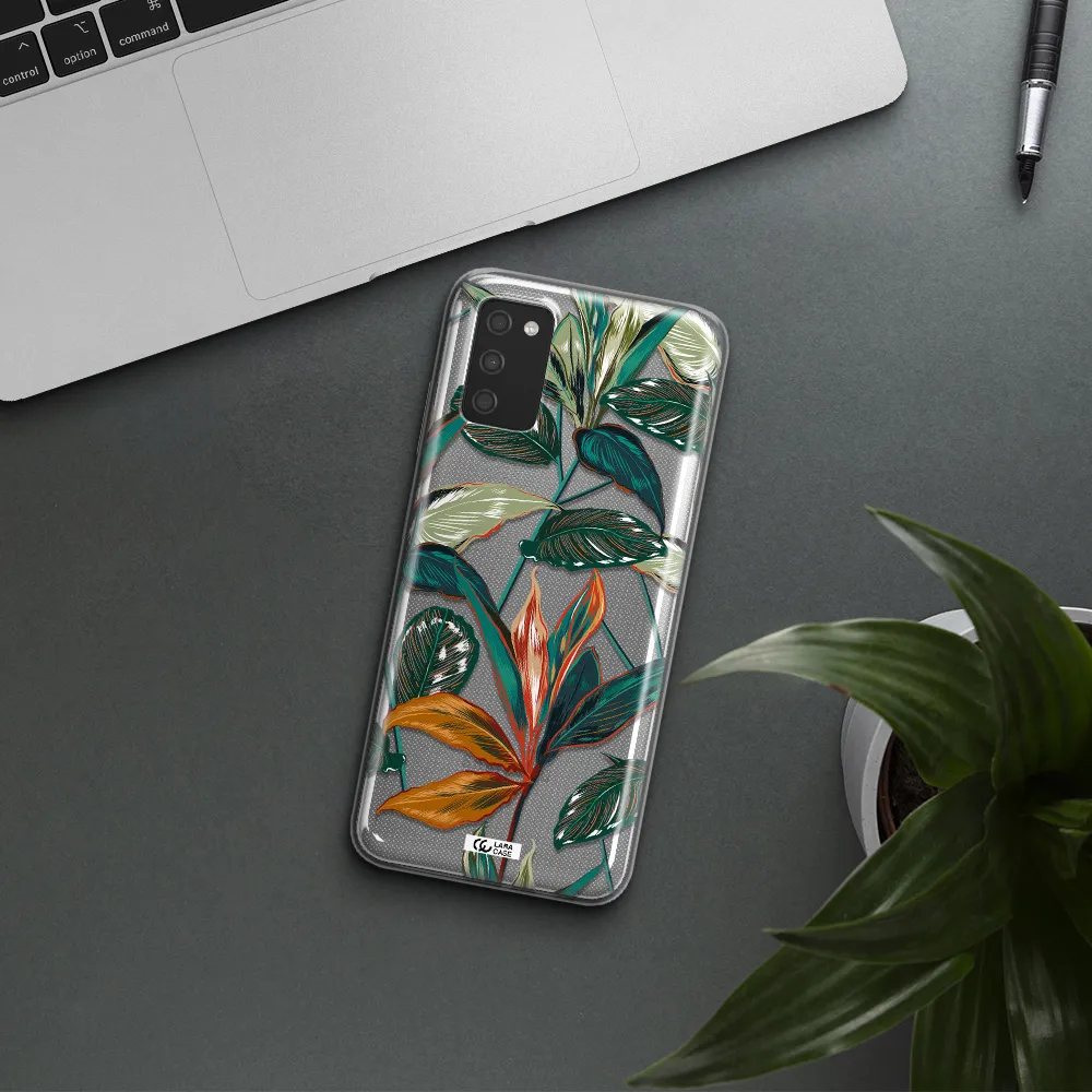 Colorful Tropical Leaves Samsung A03S Clear TPU Case