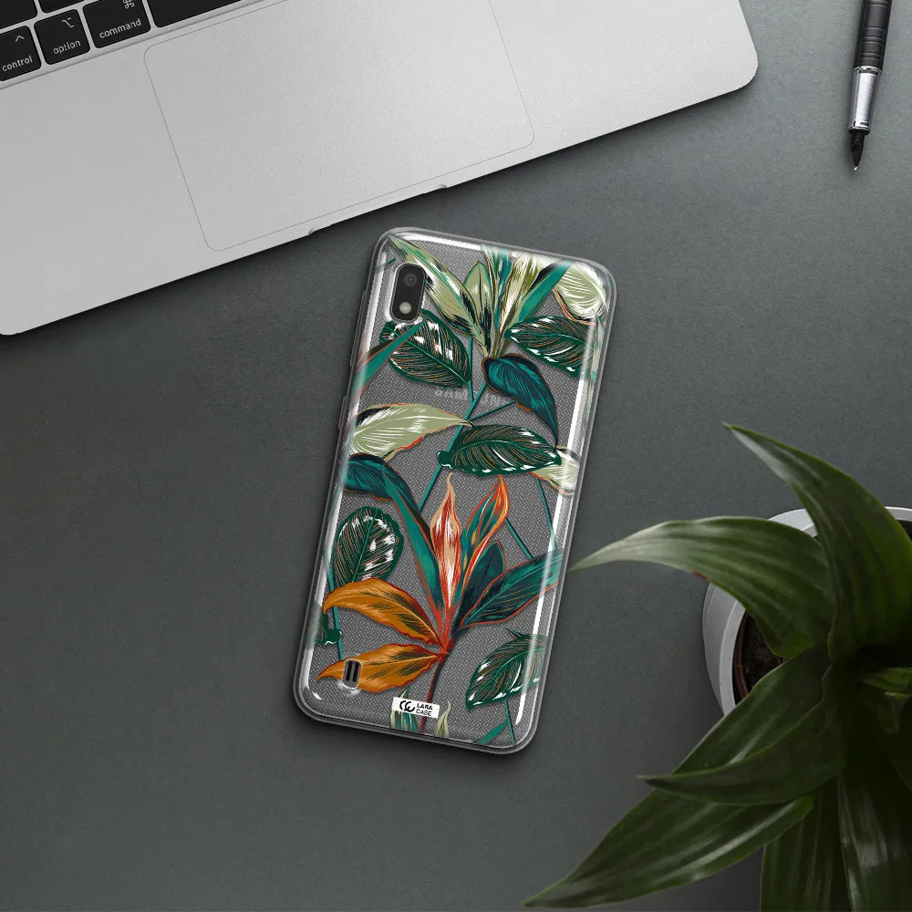 Colorful Tropical Leaves Samsung A10 Clear TPU Case