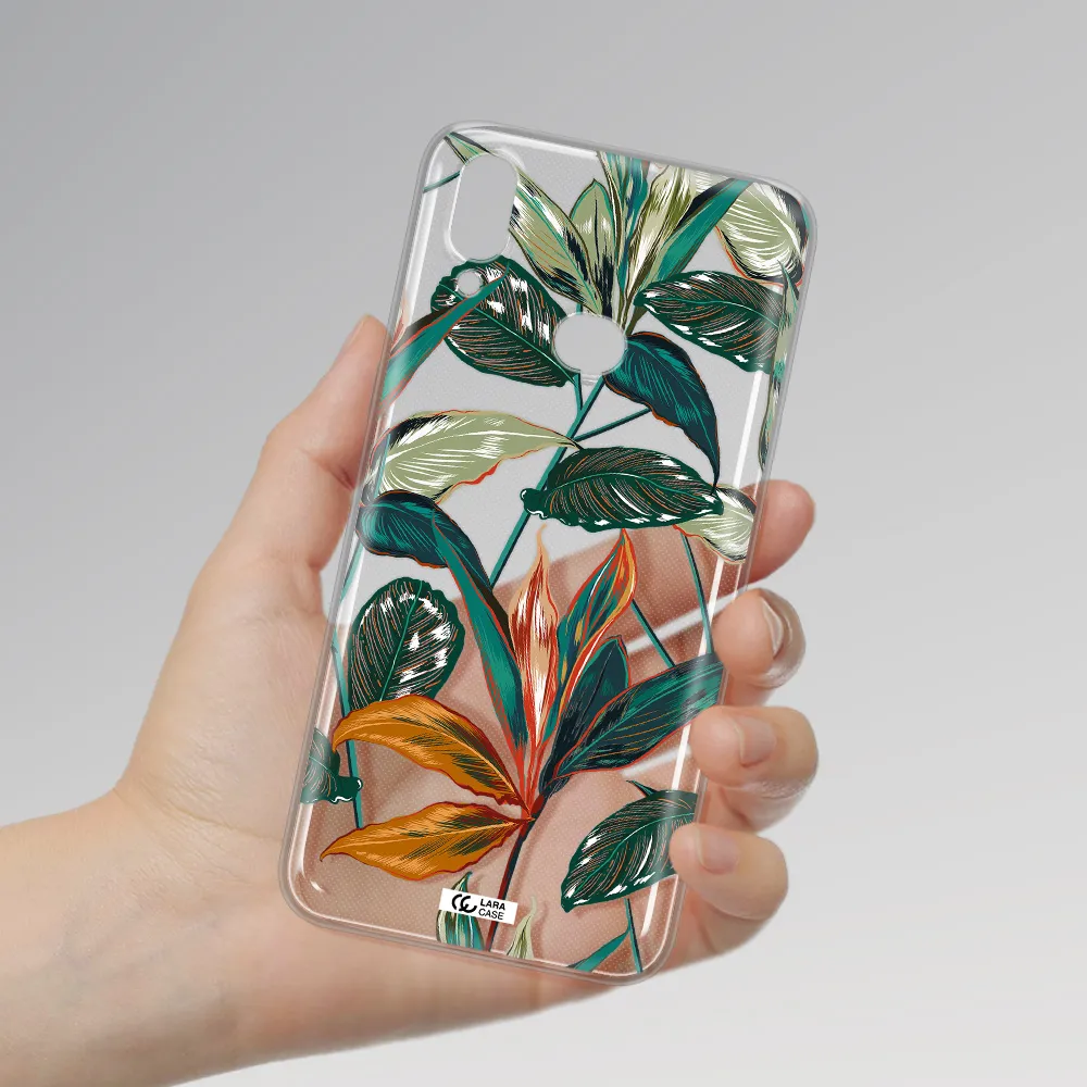 Colorful Tropical Leaves Samsung A10S Clear TPU Case