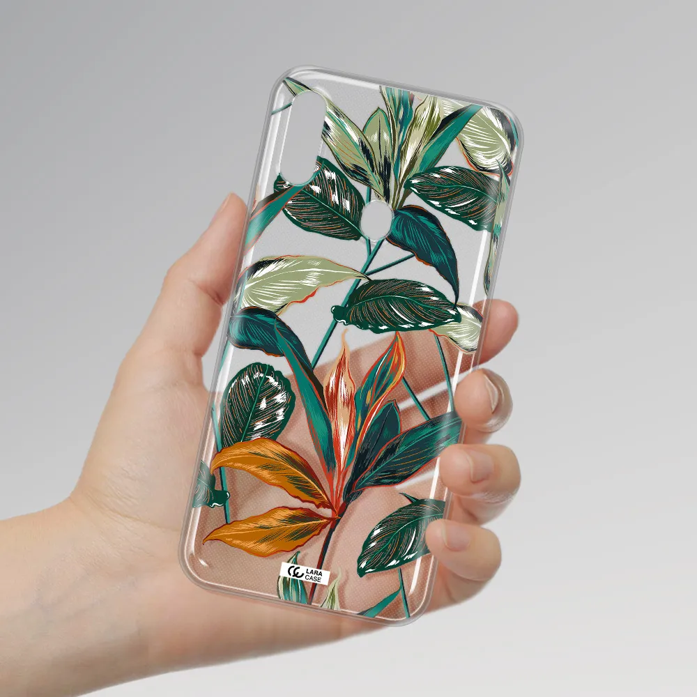Colorful Tropical Leaves Samsung A11 Clear TPU Case