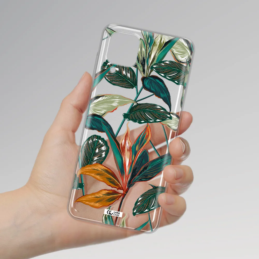 Colorful Tropical Leaves Samsung A12 4g Clear TPU Case