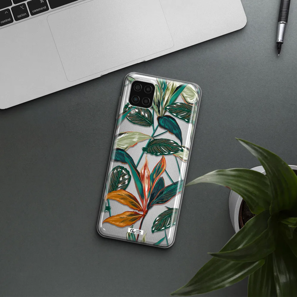 Colorful Tropical Leaves Samsung A12 4g Clear TPU Case