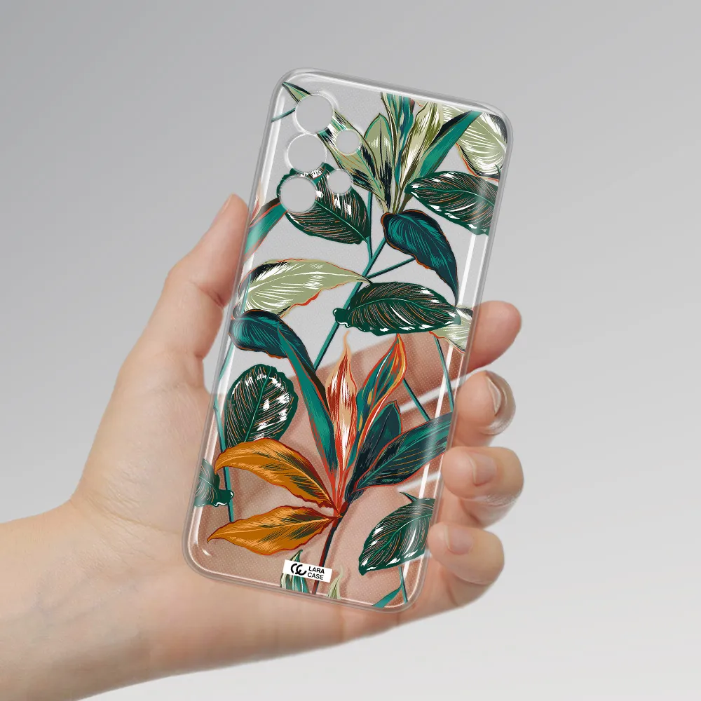 Colorful Tropical Leaves Samsung A13 Clear TPU Case