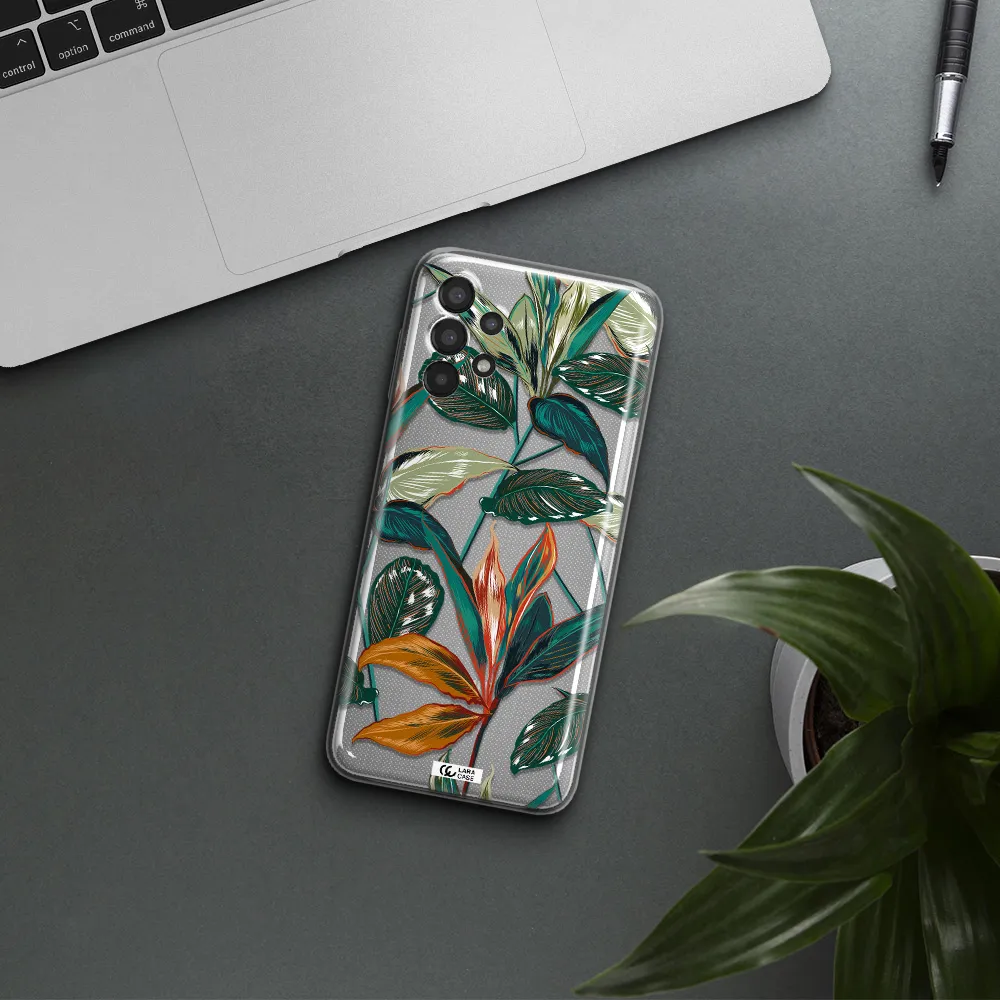 Colorful Tropical Leaves Samsung A13 Clear TPU Case