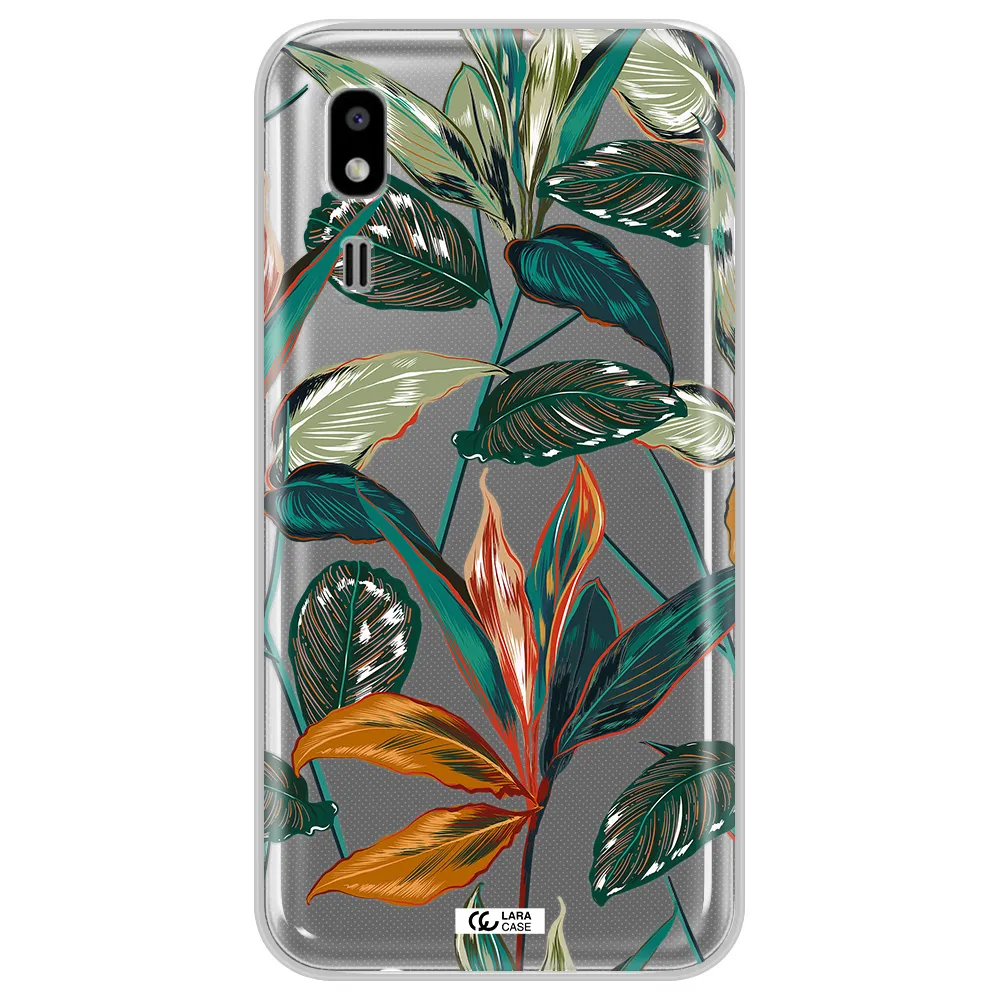 Colorful Tropical Leaves Samsung A2 Core Clear TPU Case