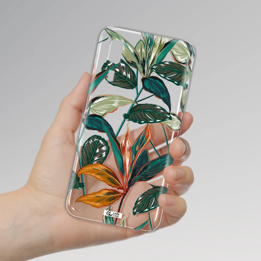 Colorful Tropical Leaves Samsung A2 Core Clear TPU Case