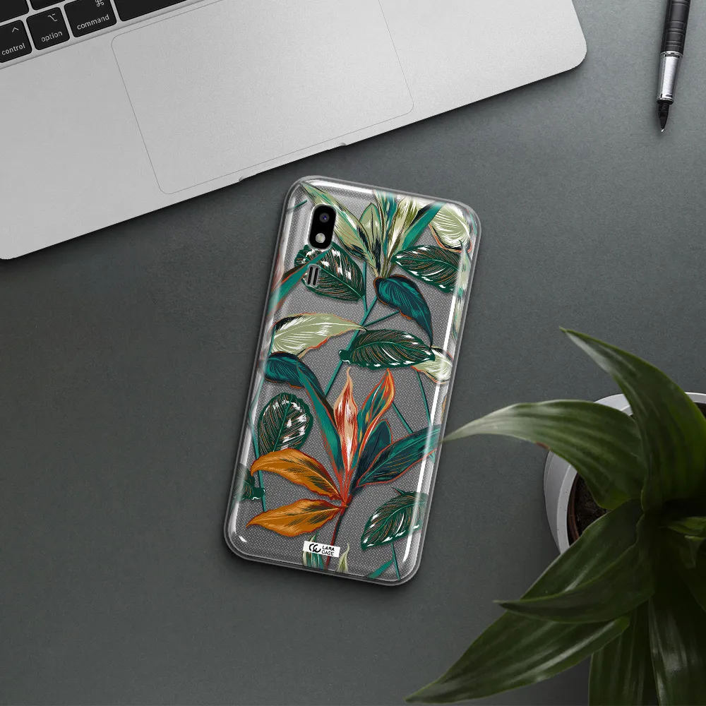 Colorful Tropical Leaves Samsung A2 Core Clear TPU Case