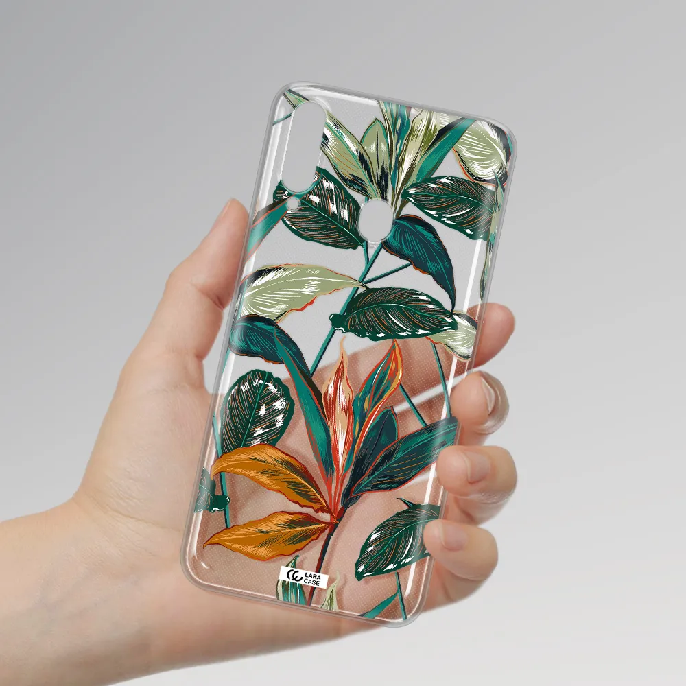 Colorful Tropical Leaves Samsung A20S Clear TPU Case