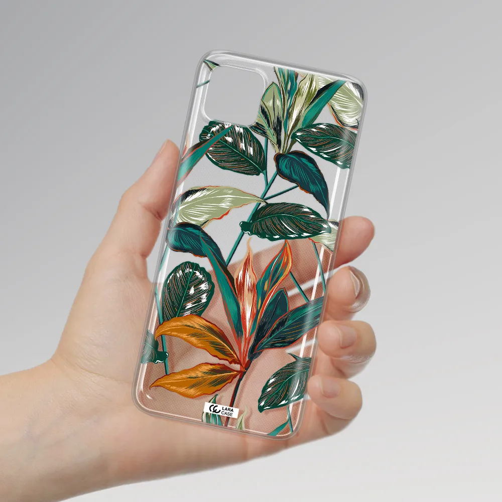 Colorful Tropical Leaves Samsung A22 5g Clear TPU Case