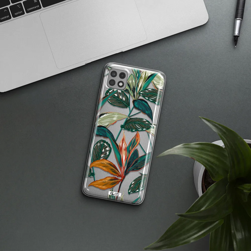 Colorful Tropical Leaves Samsung A22 5g Clear TPU Case