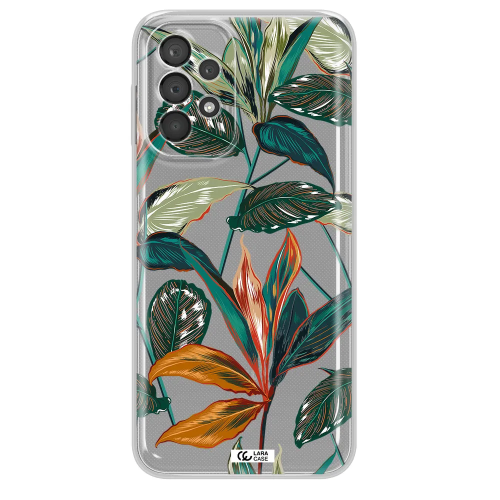 Colorful Tropical Leaves Samsung A23 5G Clear Tpu Case