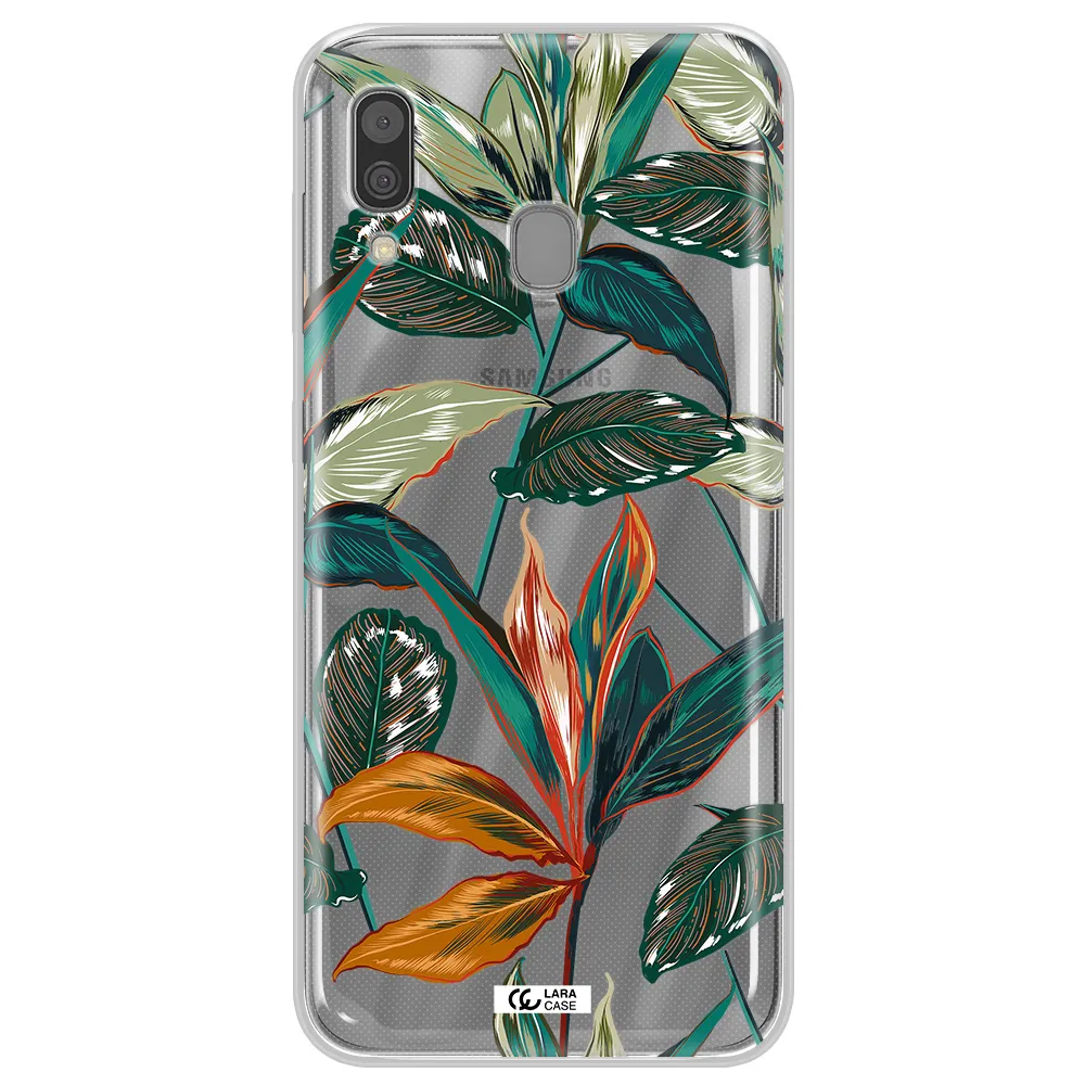 Colorful Tropical Leaves Samsung A30 Clear TPU Case