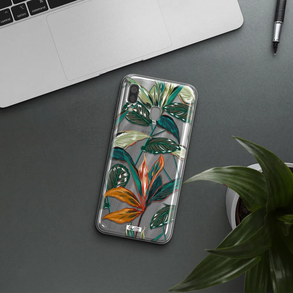 Colorful Tropical Leaves Samsung A30 Clear TPU Case