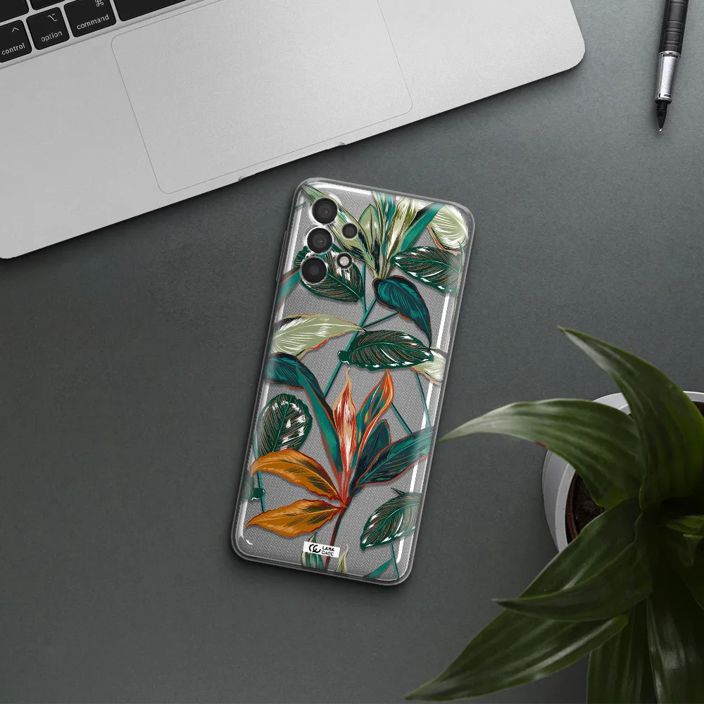 Colorful Tropical Leaves Samsung A32 4G Clear Tpu Case