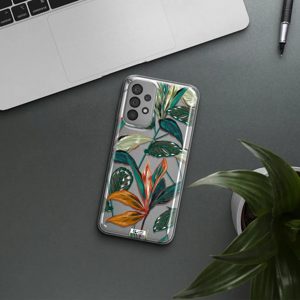 Colorful Tropical Leaves Samsung A33 Clear TPU Case