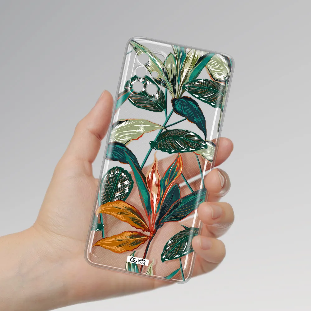 Colorful Tropical Leaves Samsung A40S Clear Tpu Case