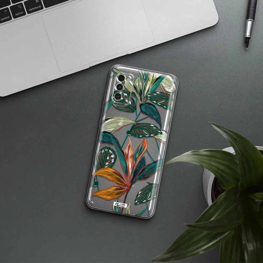 Colorful Tropical Leaves Samsung A41 Clear Tpu Case